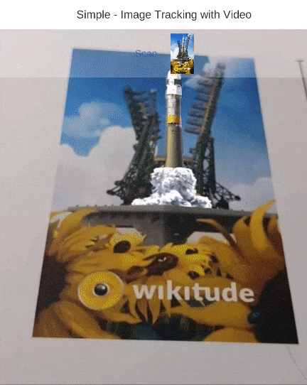 GIF showing the Simple Image Tracking with Video sample.